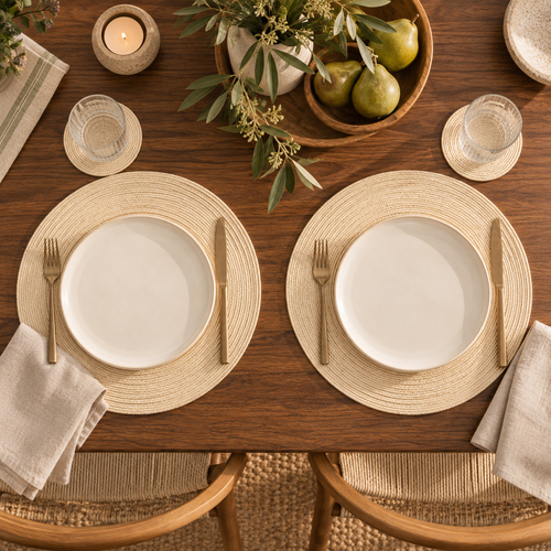 Woven Placemat & Coaster Set of 6