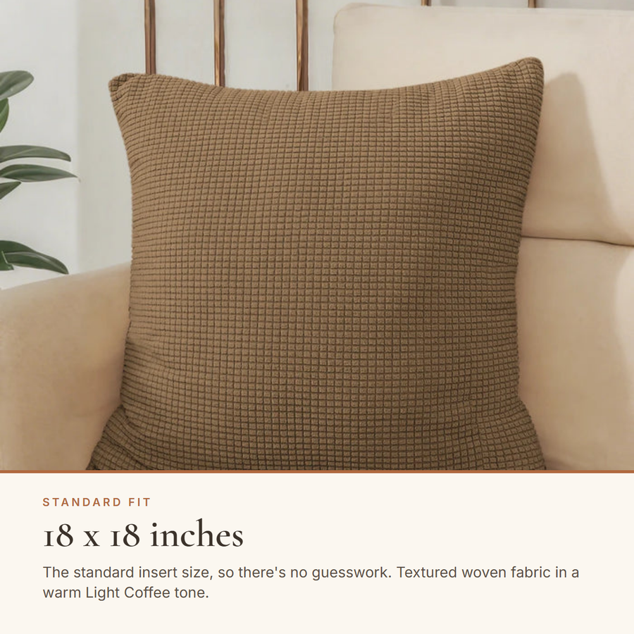 Textured Throw Pillow Cover, 18x18